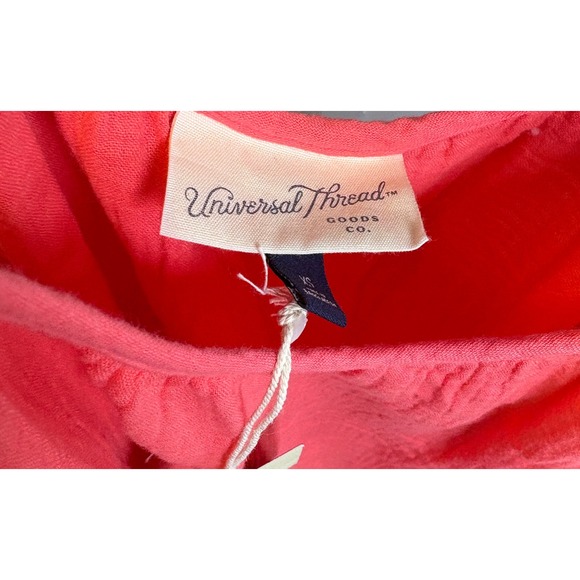 XS Gauze Tiered Mini Dress Universal Thread Bright Coral Adjustable Straps - Picture 4 of 8